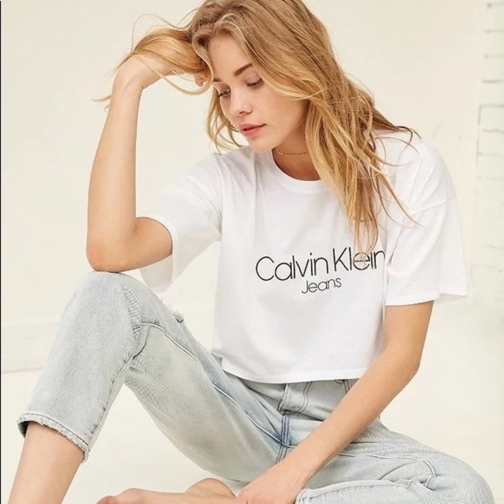 Calvin Klein Jeans white crop top